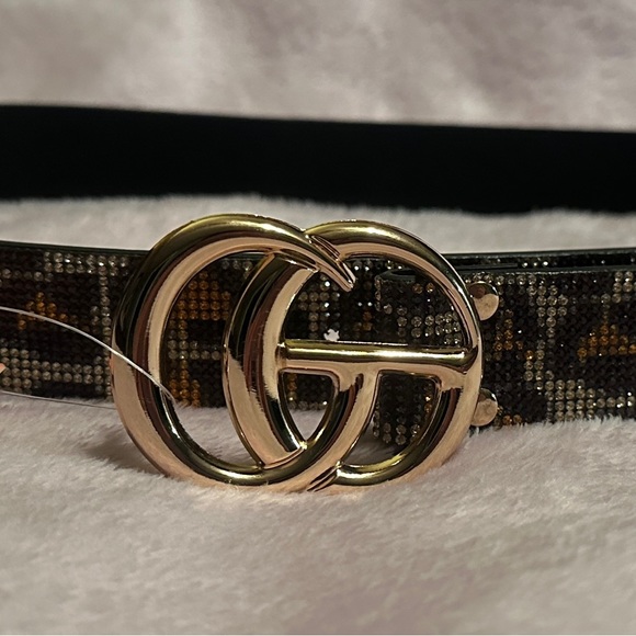 Accessories - Leopard Skinny Designer Inspired CG Belt